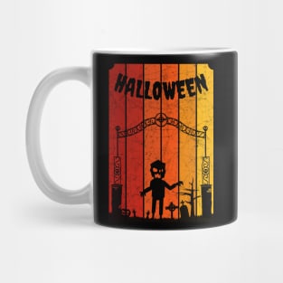 Vintage Retro Distressed Halloween Zombie Scary Costume Mug